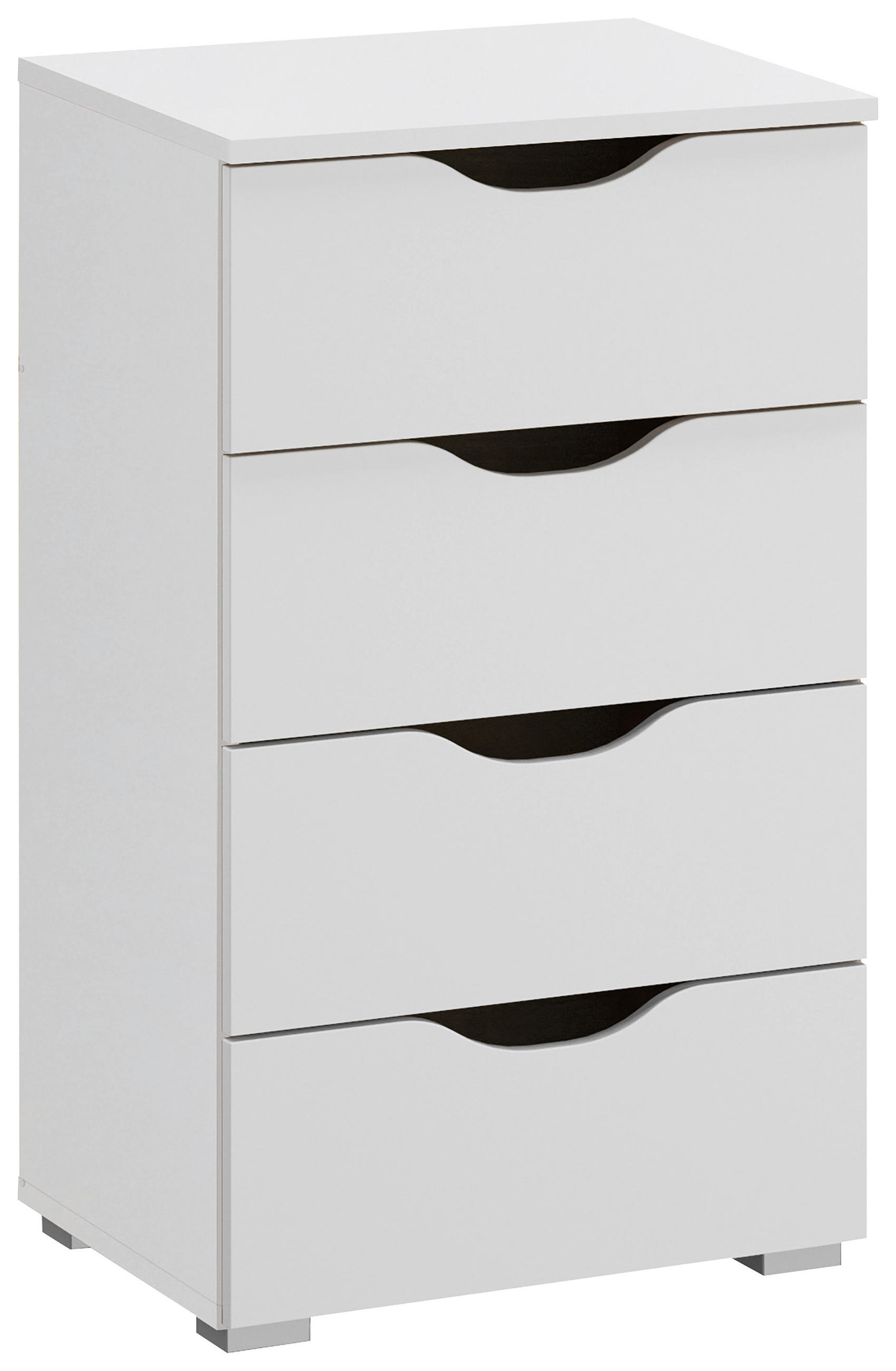 KOMMODE  in 47/81/42 cm  - Alufarben/Weiß, KONVENTIONELL, Holzwerkstoff/Kunststoff (47/81/42cm) - home24
