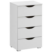 KOMMODE 47/81/42 cm  in Weiss  - Weiss/Alufarben, Konventionell, Holzwerkstoff/Kunststoff (47/81/42cm) - home24