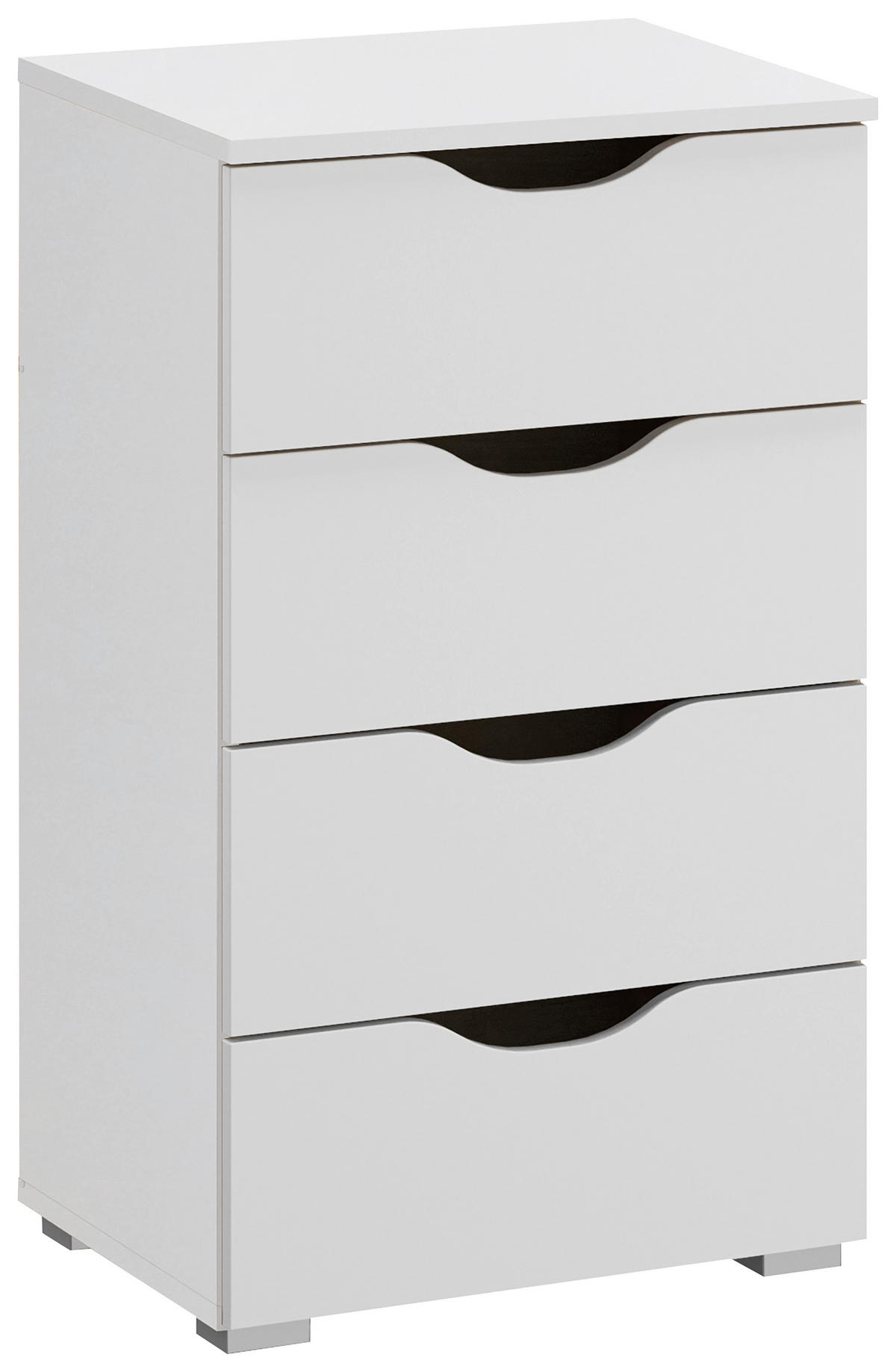KOMMODE 47/81/42 cm  in Weiss  - Weiss/Alufarben, Konventionell, Holzwerkstoff/Kunststoff (47/81/42cm) - home24