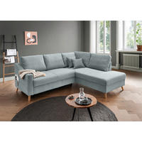 ECKSOFA Cord Hellblau  - Naturfarben/Hellblau, Modern, Holz/Textil (230/200cm) - Livetastic