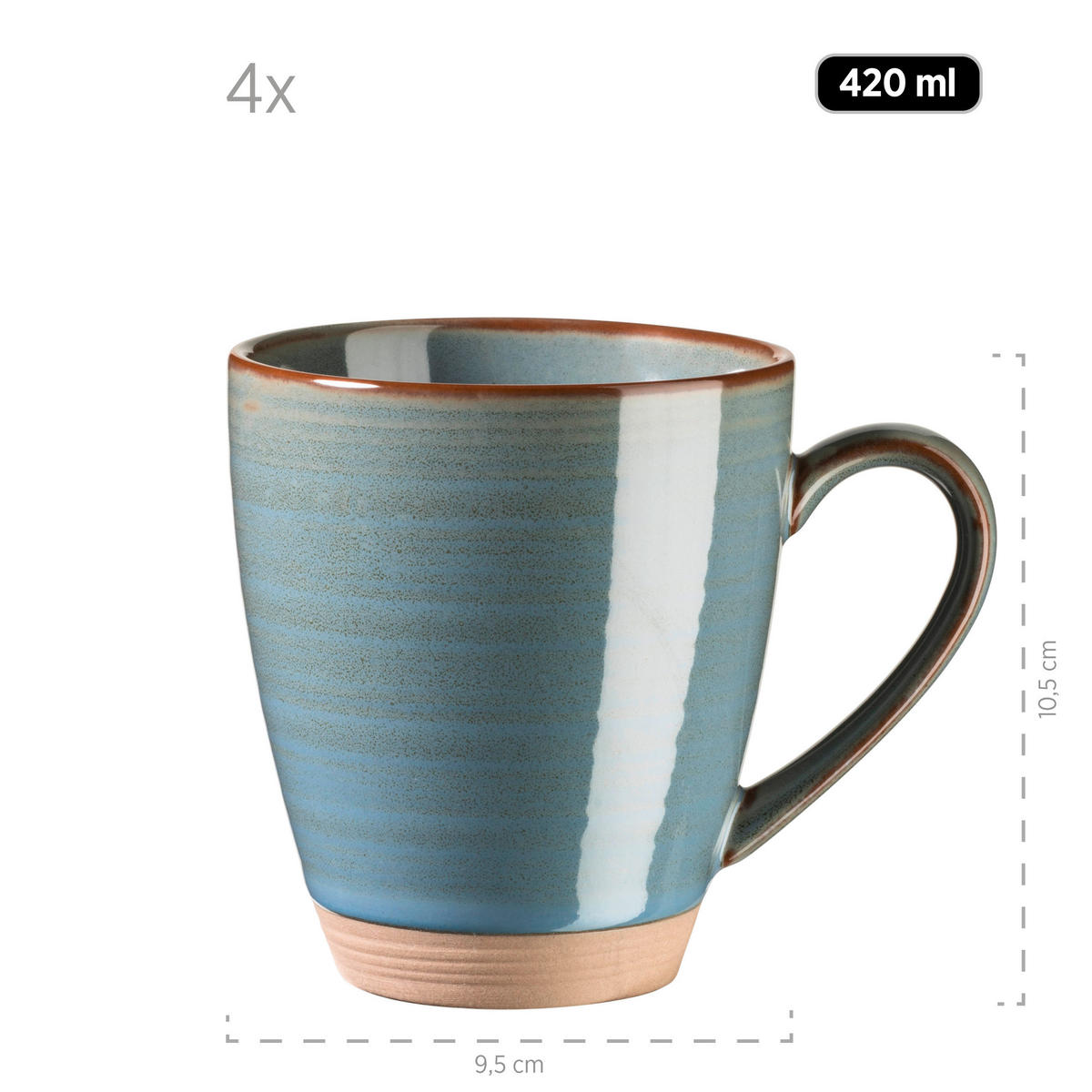 KOMBISERVICE Blaugrau Nottingham 20-teilig 4 Personen  - Blaugrau, Basics, Keramik - Mäser