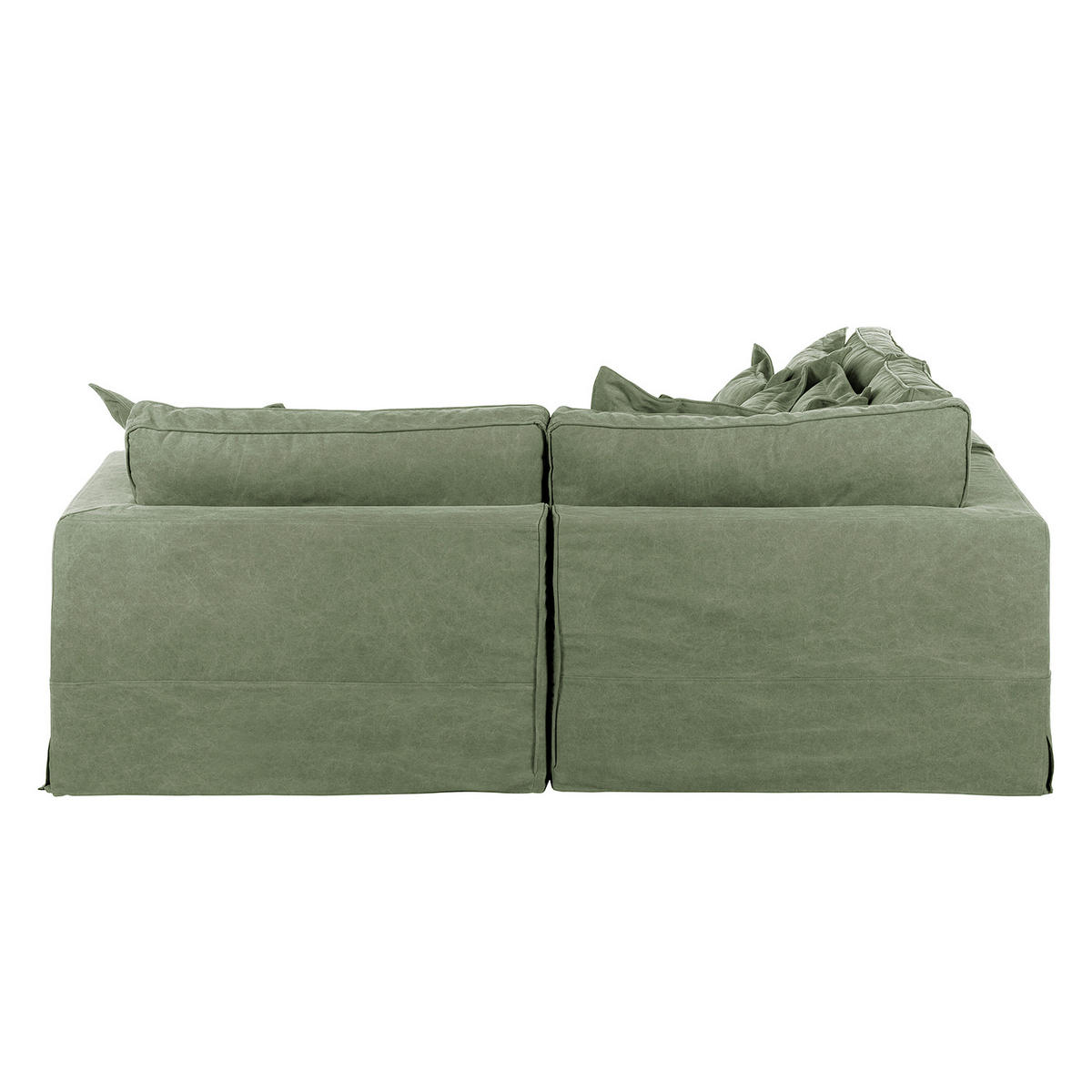 ECKSOFA STELLA in Webstoff Olivgrün Zierkissen, Rückenkissen  238/222 cm  - Schwarz/Olivgrün, Design, Kunststoff/Textil (238/222cm) - P & B