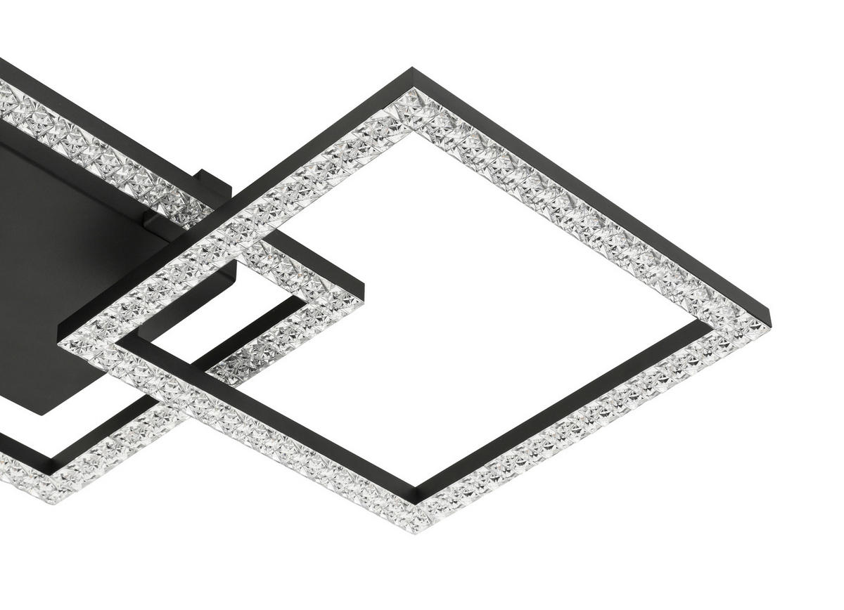 LED PLAFONJERA - crna, Dizajnerski, metal/plastika (76,4/35,7/8cm) - Novel