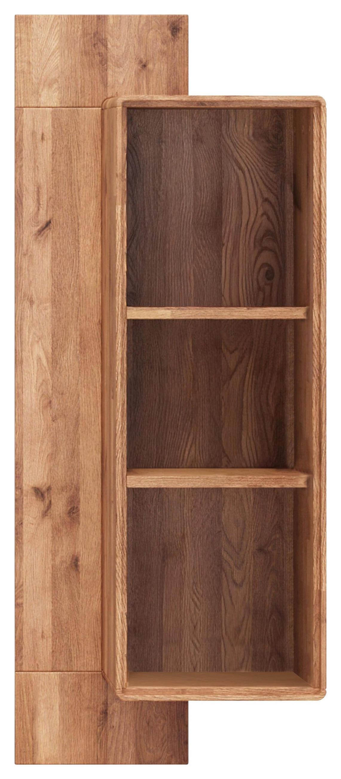 WANDREGAL Wildeiche massiv Wildeiche  - Wildeiche, KONVENTIONELL, Holz (47/120/32cm) - Linea Natura