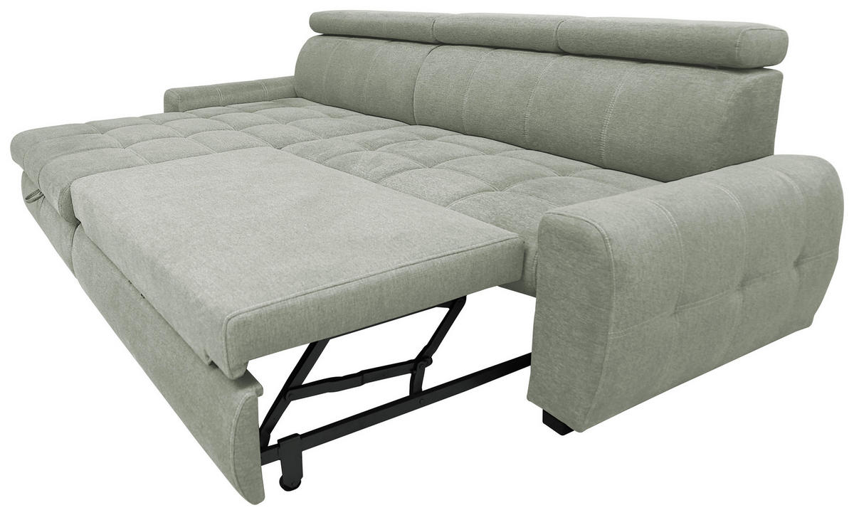 ECKSOFA in Webstoff Hellgrau  - Weiss/Hellgrau, Design, Kunststoff/Textil (276/173cm) - Stylife