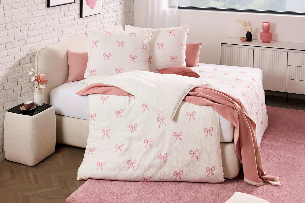 BETTWÄSCHE 2-teilig Musselin 140/200 cm  - Rosa, Textil (140/200cm) - Esposa