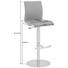 BARHOCKER in Metall, Textil Edelstahlfarben, Grau - Edelstahlfarben/Grau, Design, Textil/Metall (42/87-112/42cm) - DIETER KNOLL