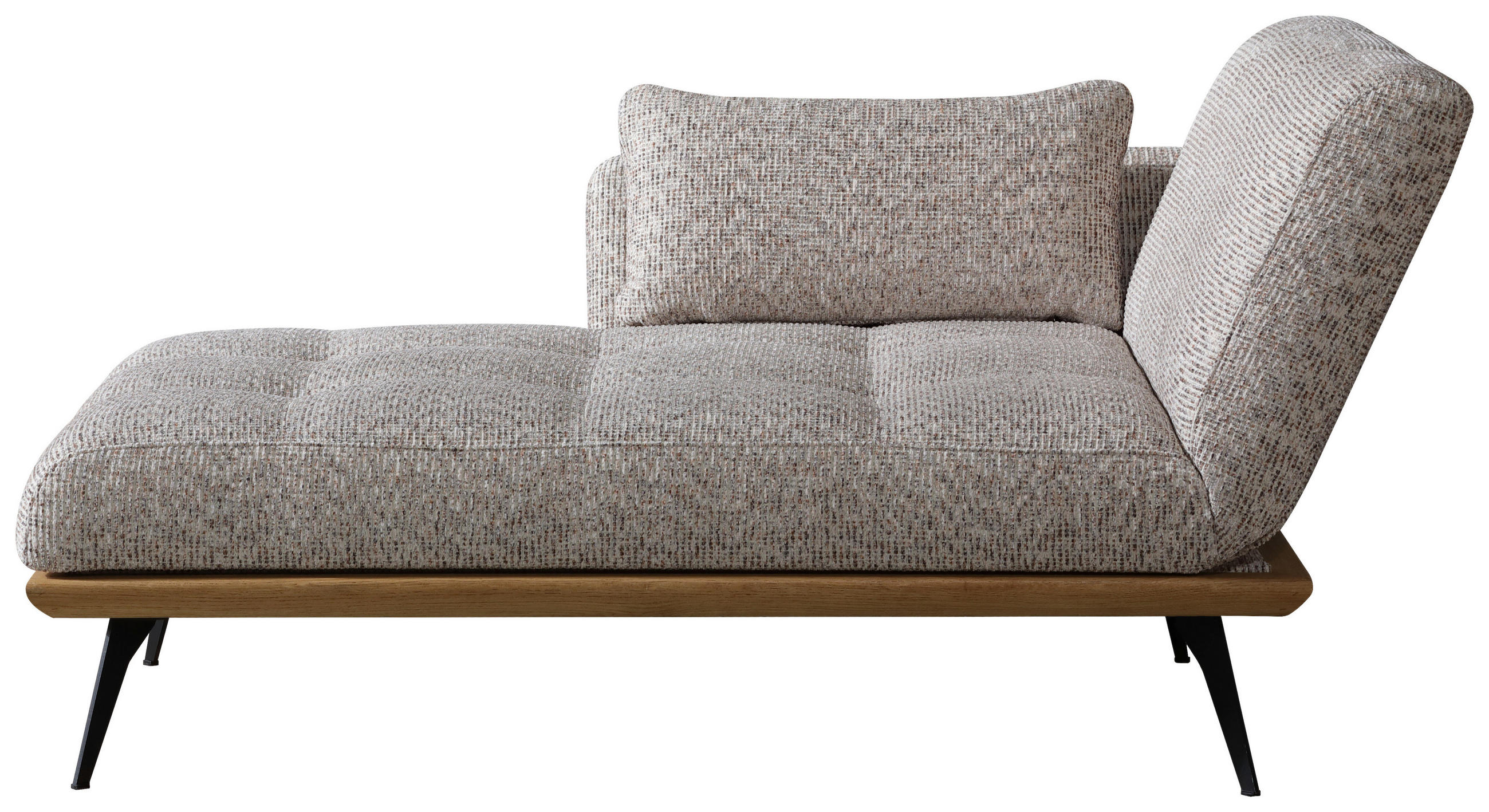 RÉCAMIERE  in Flachgewebe Beigebraun  - Beigebraun/Schwarz, Design, Holz/Textil (180/85/106cm) - Dieter Knoll