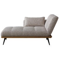 RÉCAMIERE  in Flachgewebe Beigebraun  - Beigebraun/Schwarz, Design, Holz/Textil (180/85/106cm) - Dieter Knoll