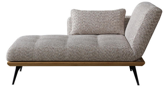 RÉCAMIERE  in Flachgewebe Beigebraun  - Beigebraun/Schwarz, Design, Holz/Textil (180/85/106cm) - Dieter Knoll