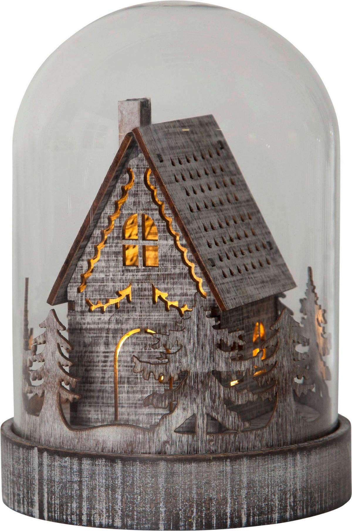 LED-DEKOLEUCHTE  - Klar/Braun, Basics, Glas/Holz (12,5/17,5cm) - Eglo