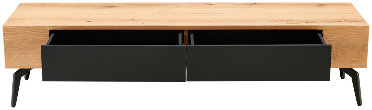 LOWBOARD  in 160/38/40 cm  - Schwarz/Naturfarben, Design, Holz/Metall (160/38/40cm) - Livetastic