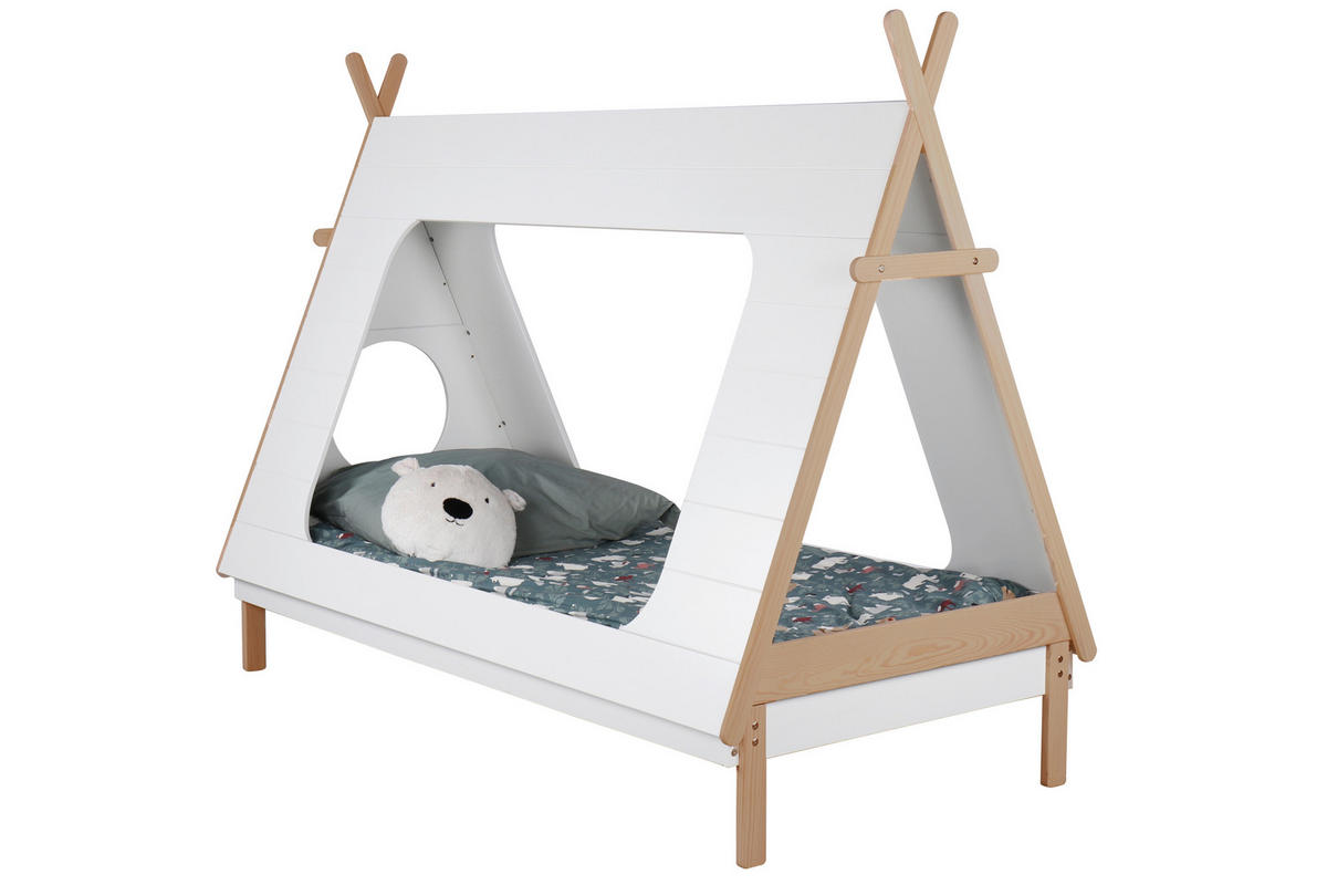 HAUSBETT Lattenrost 90/200 cm  - Naturfarben/Weiß, Design, Holz (90/200cm) - home24