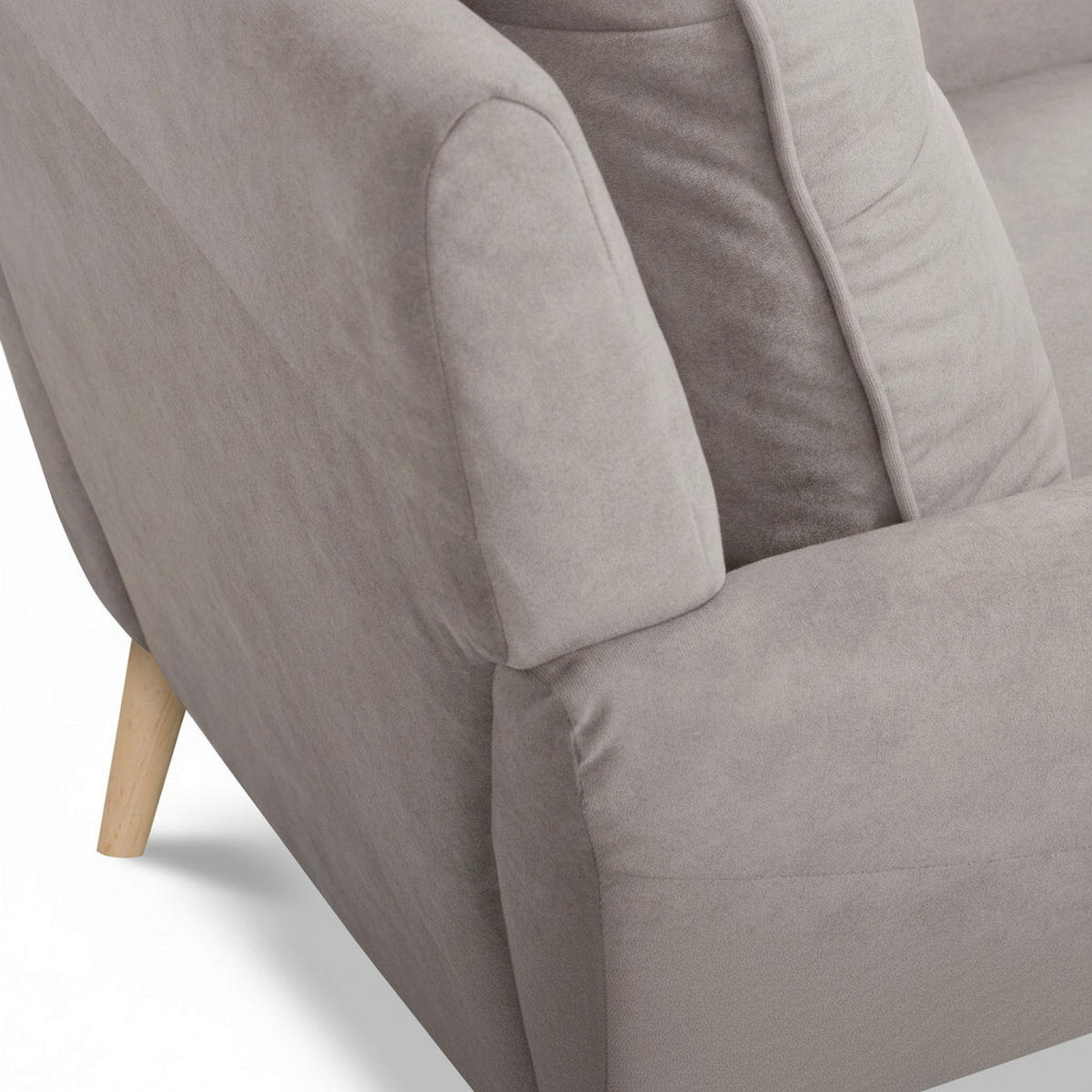 SESSEL in Mikrofaser Taupe  - Taupe/Buchefarben, Design, Holz/Textil (88/110/92cm) - Livetastic