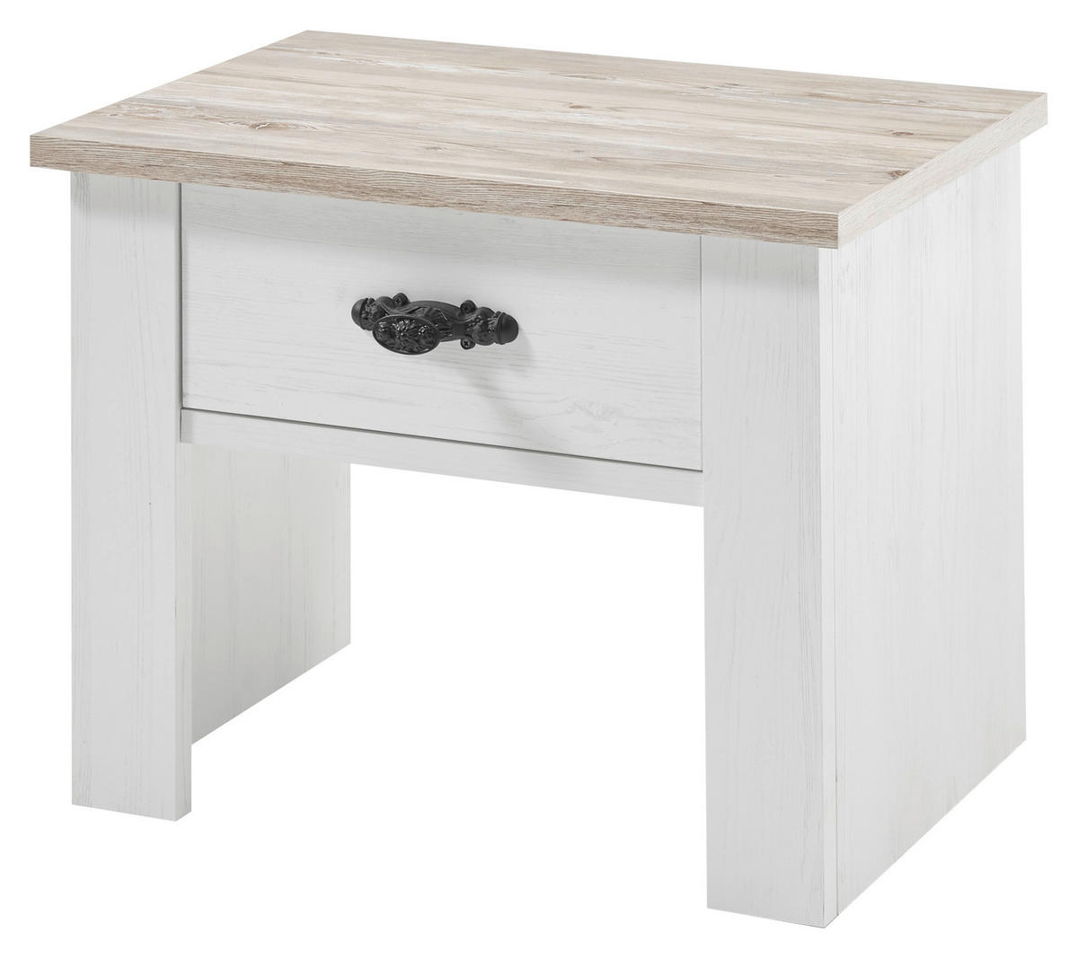 NACHTTISCH 58/45/40 cm  - Hellbraun/Schwarz, Design, Holzwerkstoff/Metall (58/45/40cm) - MID.YOU