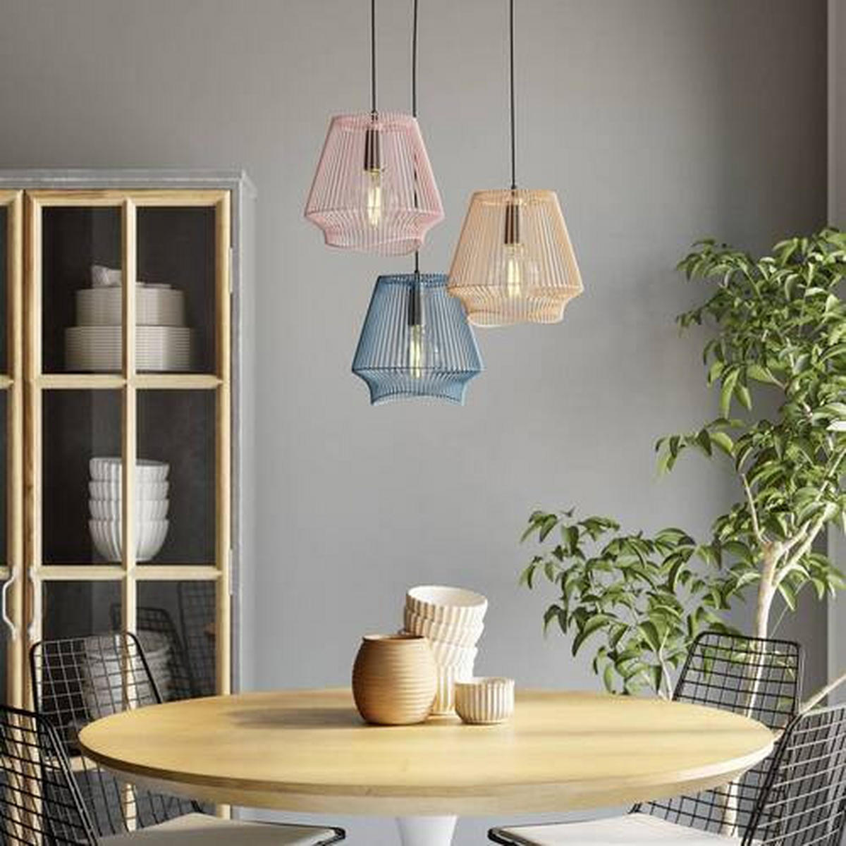 VITRINE in massiv Pappel Grau, Naturfarben, Hellbraun  - Hellbraun/Naturfarben, Design, Glas/Holz (97/187/39cm) - Kare-Design