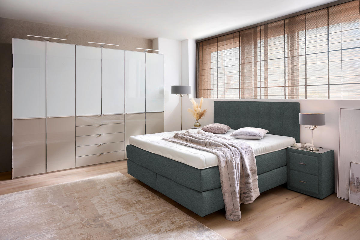 BOXSPRINGBETT 160/200 cm  in Anthrazit  - Anthrazit/Schwarz, Design, Holzwerkstoff/Kunststoff (160/200cm) - Beldomo - Sleep