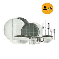 KOMBISERVICE Multicolor Karo Mixed 60-teilig 6 Personen  - Multicolor, KONVENTIONELL, Keramik - Thomas