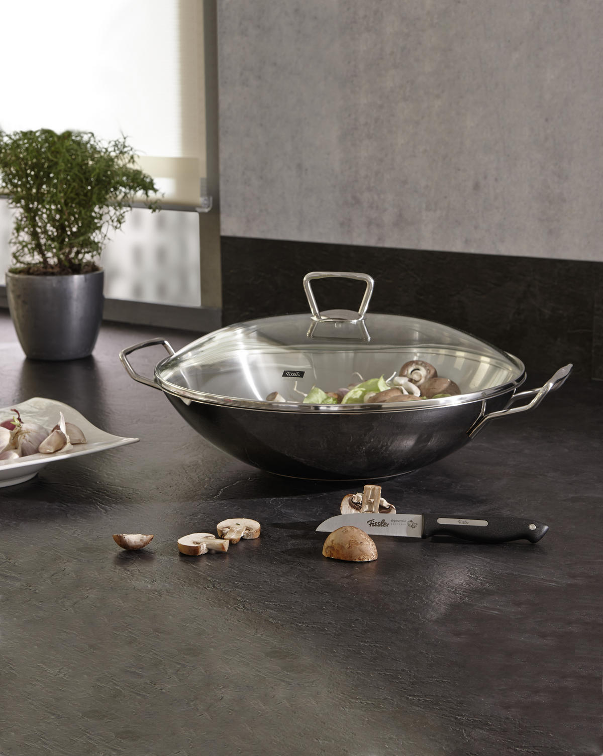 WOK Kunming 35 cm  - Basics, Glas/Metall (35cm) - Fissler