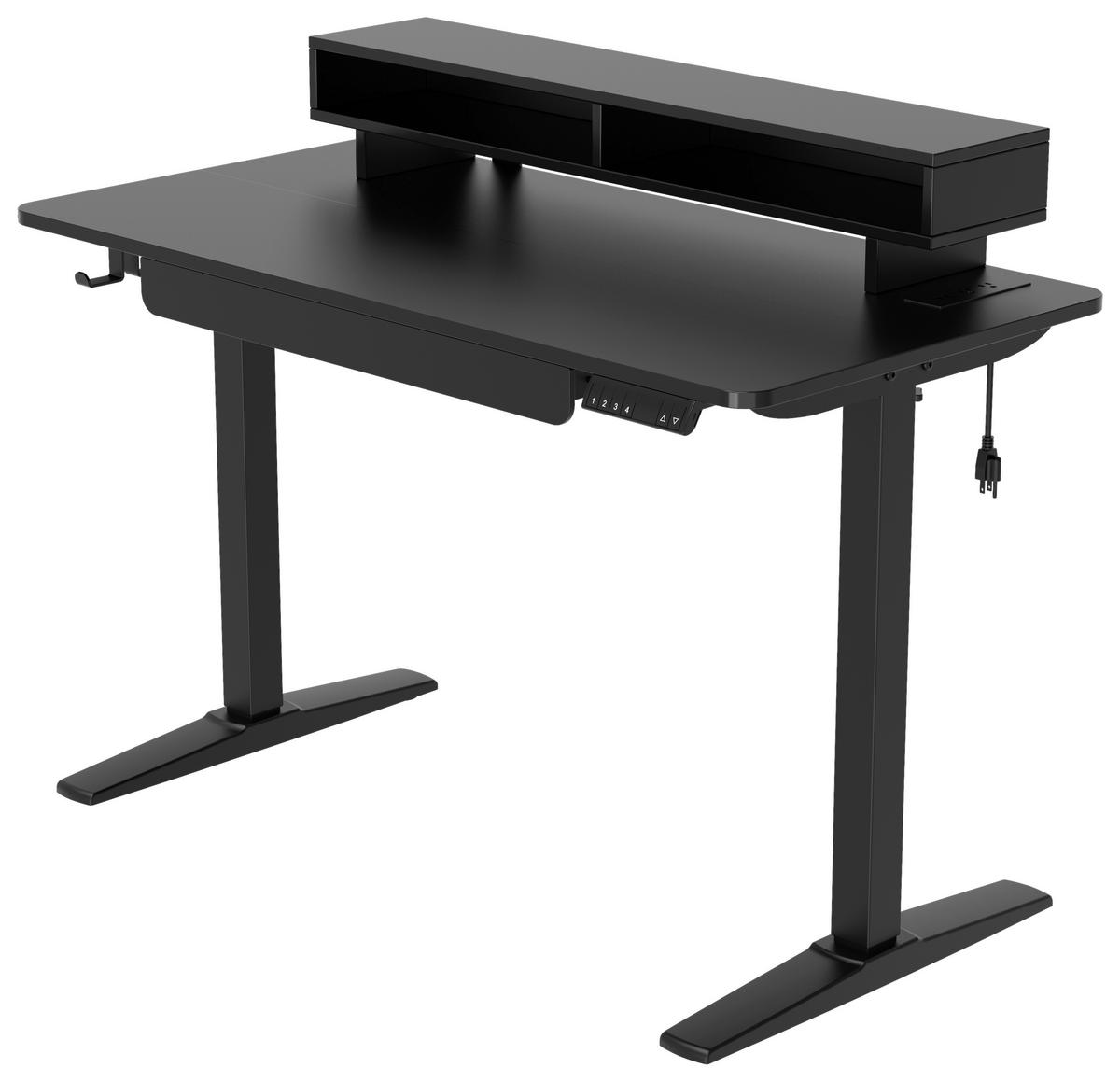 SCHREIBTISCH  in Schwarz  - Schwarz, MODERN, Holzwerkstoff/Kunststoff (120/75/120/60cm) - MID.YOU