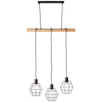 PENDELLEUCHTE 63/120/17,5 cm   - Hellbraun/Schwarz, Natur, Holz/Metall (63/120/17,5cm) - Brilliant