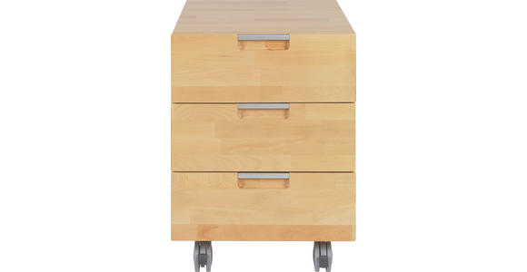 ROLLCONTAINER - Buchefarben, Natur, Holz/Kunststoff (45/62/58cm) - Linea Natura