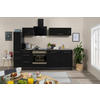 KÜCHENBLOCK 250 cm   in Schwarz, Grau  - Alufarben/Schwarz, Basics, Holzwerkstoff (250cm) - Respekta