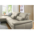 ECKSOFA in Echtleder Ecru  - Ecru/Schwarz, Design, Leder/Metall (193/332cm) - Dieter Knoll