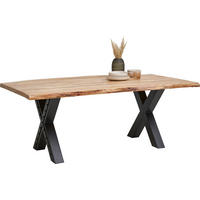 ESSTISCH Holz, Metall 200/100/76 cm   - Schwarz/Akaziefarben, Design, Holz/Metall (200/100/76cm) - Ambia Home