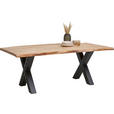 ESSTISCH in Holz, Metall 200/100/76 cm   - Schwarz/Akaziefarben, Design, Holz/Metall (200/100/76cm) - Ambia Home