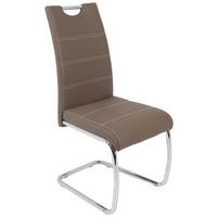 SCHWINGSTUHL  in Lederlook  - Chromfarben/Dunkelbraun, Design, Textil/Metall (43/98/59cm) - Carryhome