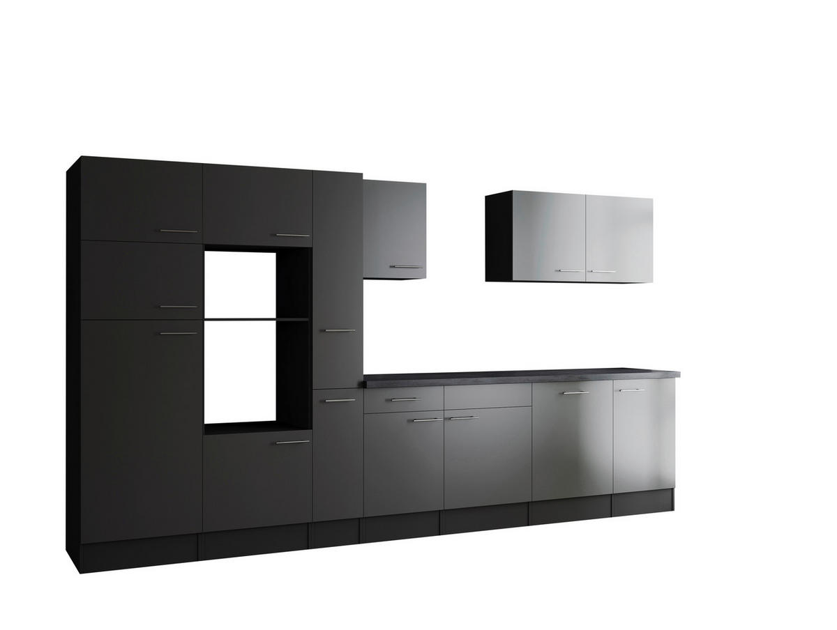 MODULKÖK UTAN VITVAROR 370 cm   i grå  - silver/grå, Design, metall/trämaterial (370cm) - Respekta
