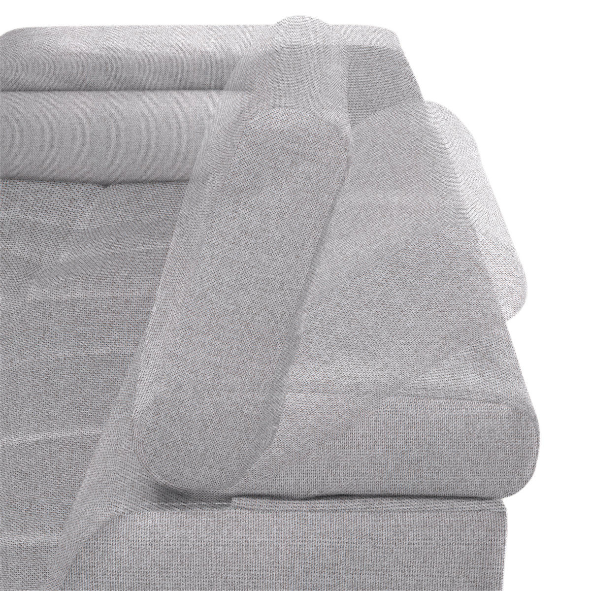 ECKSOFA in Webstoff Hellgrau  - Hellgrau/Schwarz, Design, Textil/Metall (177/270cm) - Welnova