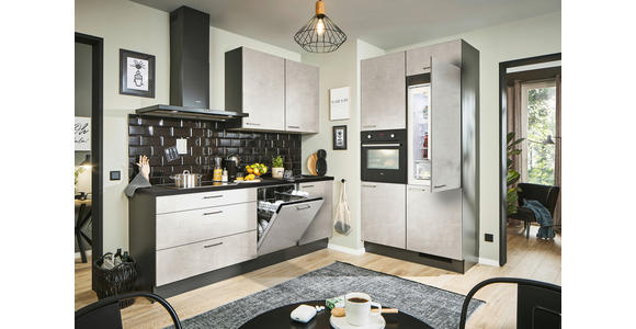 ECKKÜCHE 220/120 cm in Graphitfarben, Schwarz, Weiß - Chromfarben/Schwarz, Design, Holzwerkstoff/Metall (220/120cm) - Xora
