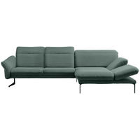 ECKSOFA Webstoff Türkis  - Türkis/Anthrazit, Design, Textil/Metall (299/203cm) - Himolla