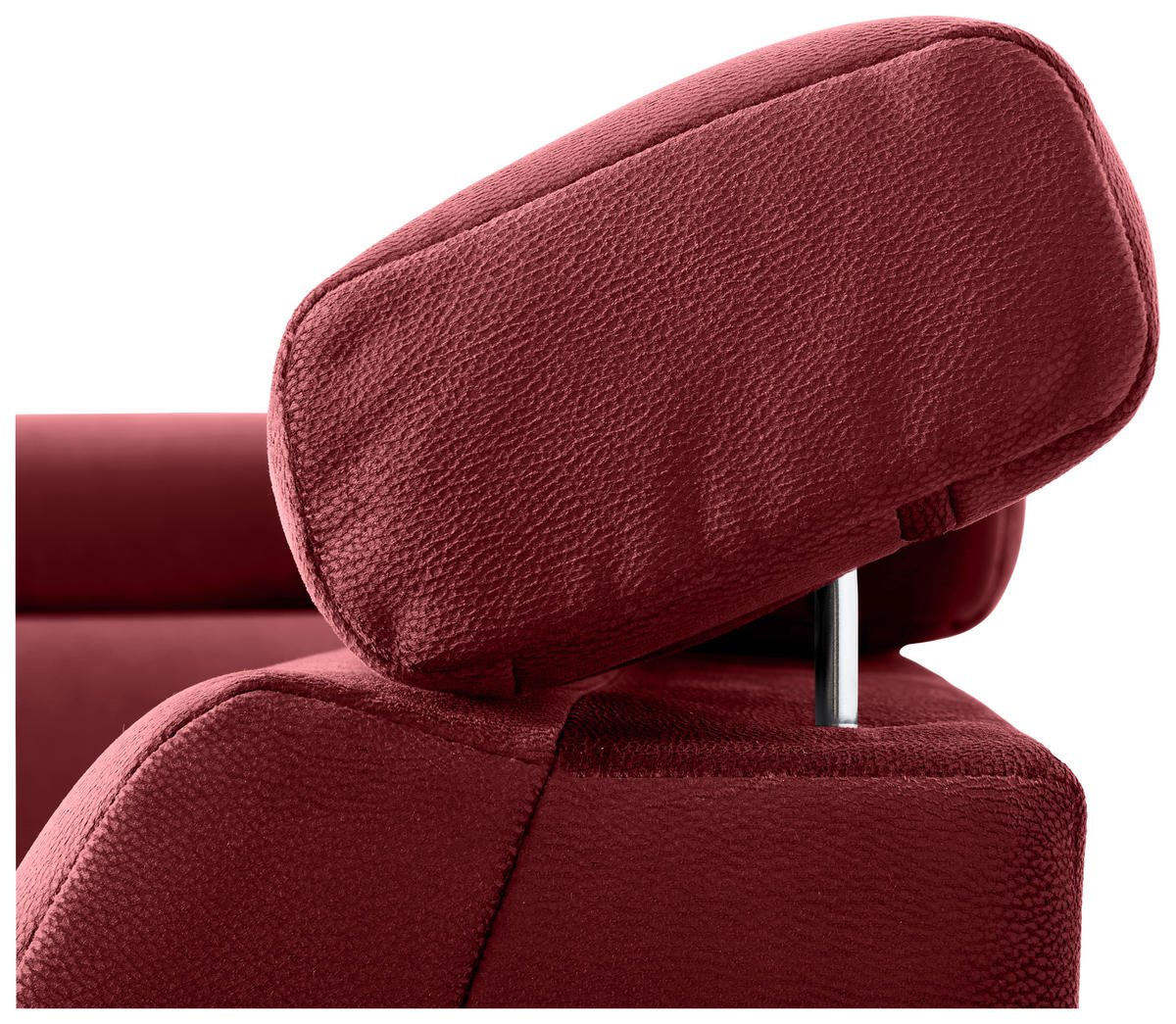 ECKSOFA in Samt Bordeaux  - Chromfarben/Bordeaux, Konventionell, Textil/Metall (271/206cm) - Carryhome
