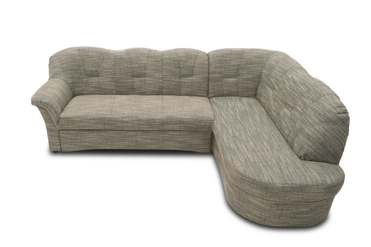 ECKSOFA Grau, Weiß Webstoff  - Schwarz/Weiß, KONVENTIONELL, Kunststoff/Textil (243/180cm) - MID.YOU