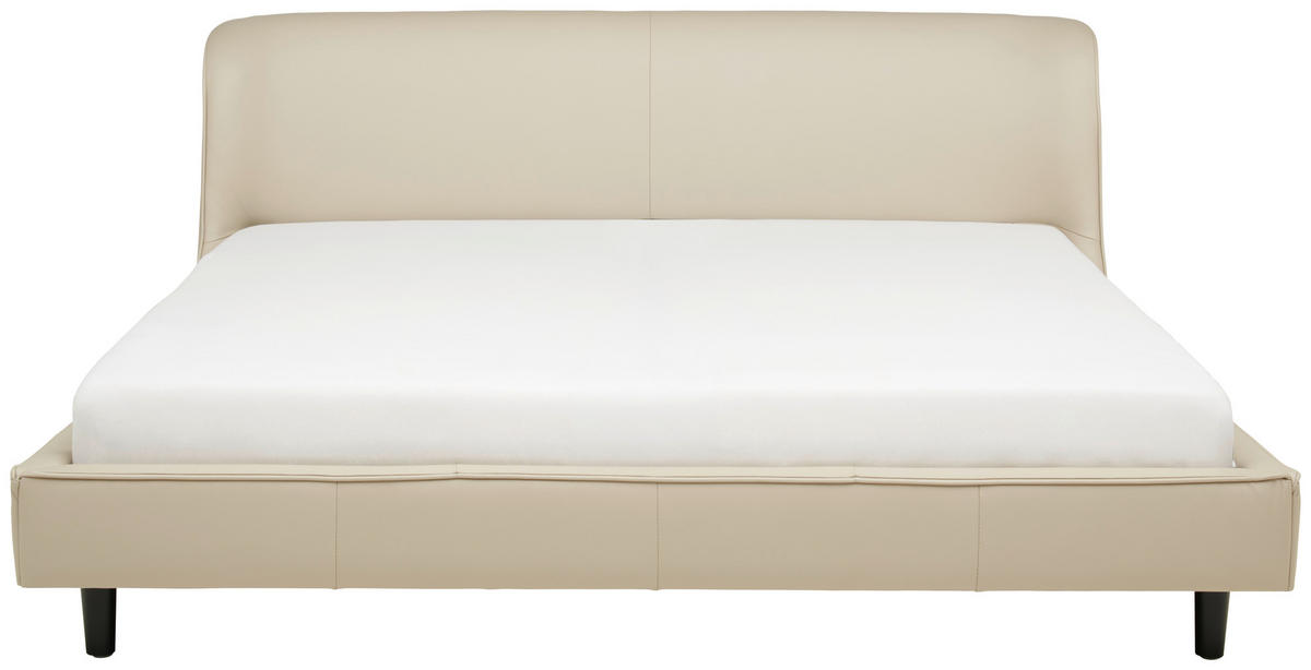 ČALOUNĚNÁ POSTEL, 180/200 cm, béžová - černá/béžová, Moderní, kov/dřevo (180/200cm) - Livetastic