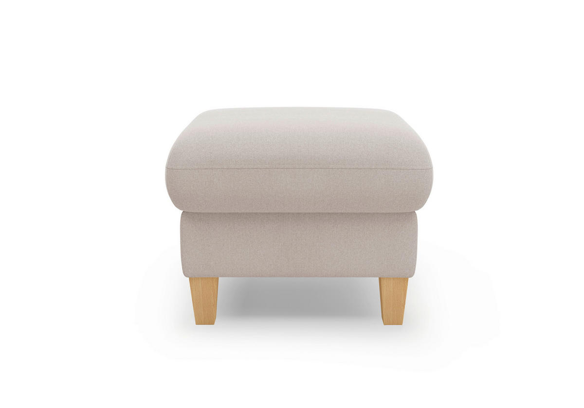 HOCKER Flachgewebe Greige  - Greige/Eichefarben, KONVENTIONELL, Holz/Textil (58/47/58cm) - Sit & More