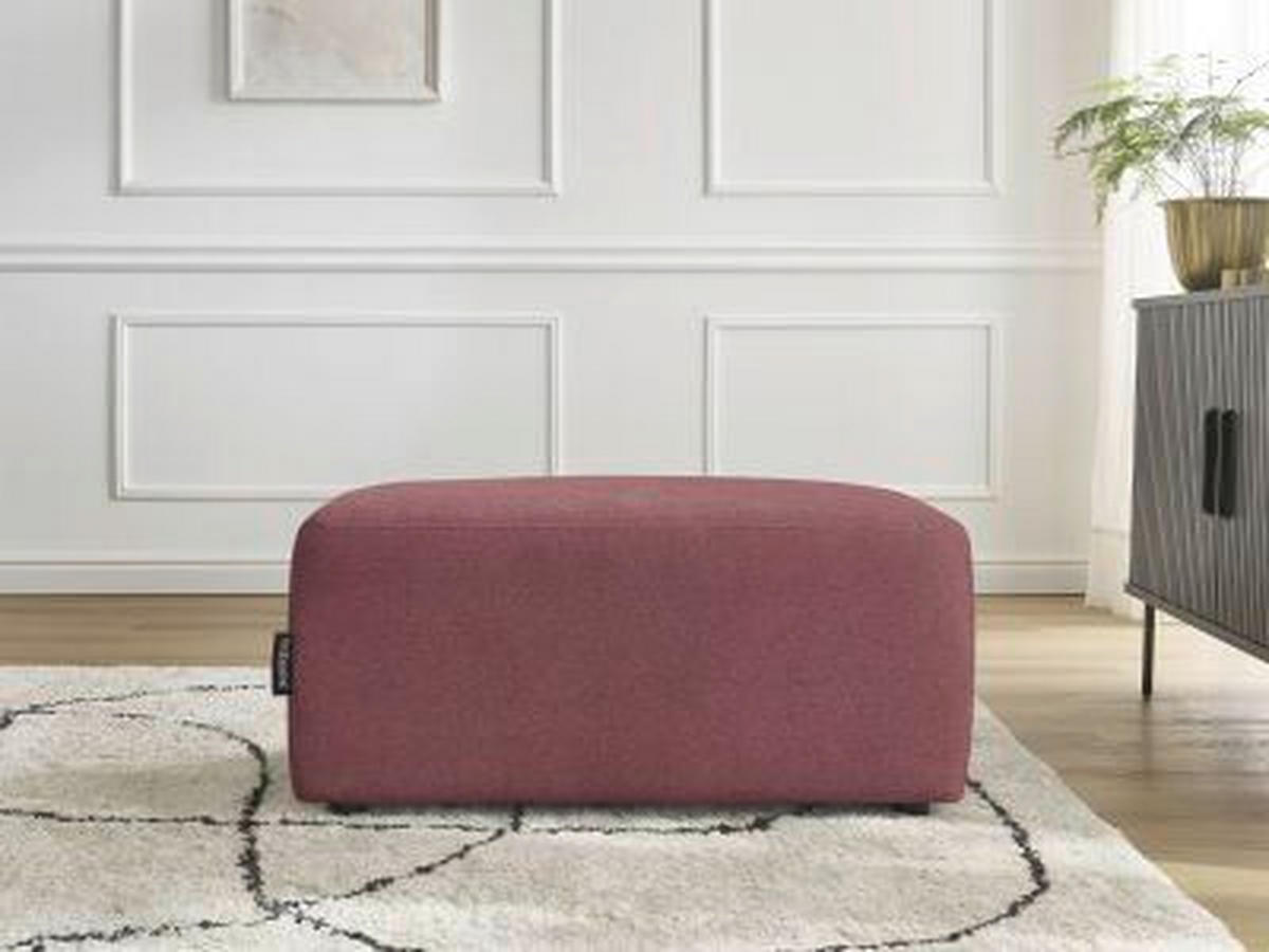 HOCKER ATILLA Flachgewebe Rot  - Rot/Schwarz, MODERN, Kunststoff/Textil (92/44/48cm)