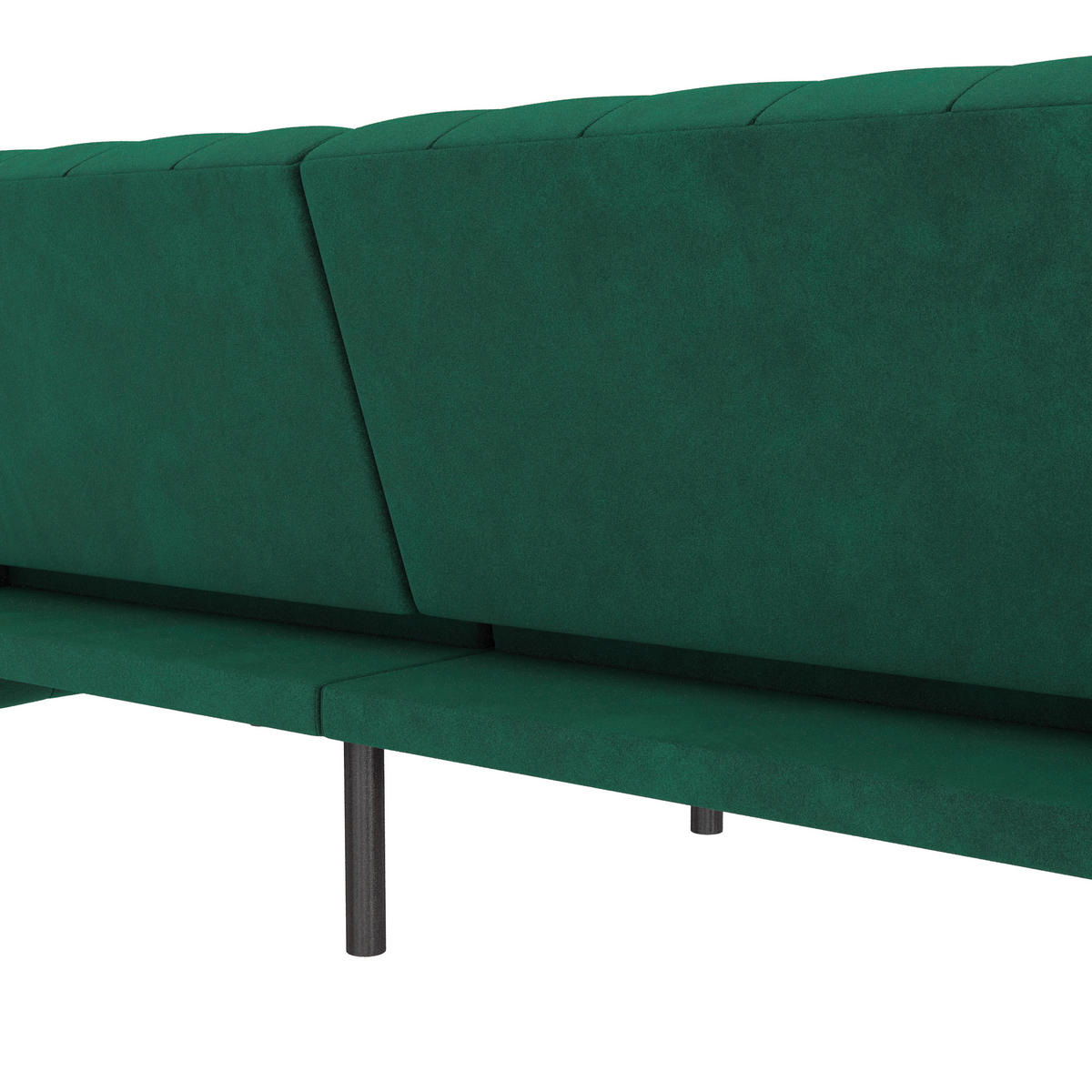 SCHLAFSOFA FIRENZE in Velours Dunkelgrün Vintage, Skandinavisch, Modern  - Dunkelgrün/Schwarz, Basics, Holz/Textil (236/83/87cm) - Livetastic