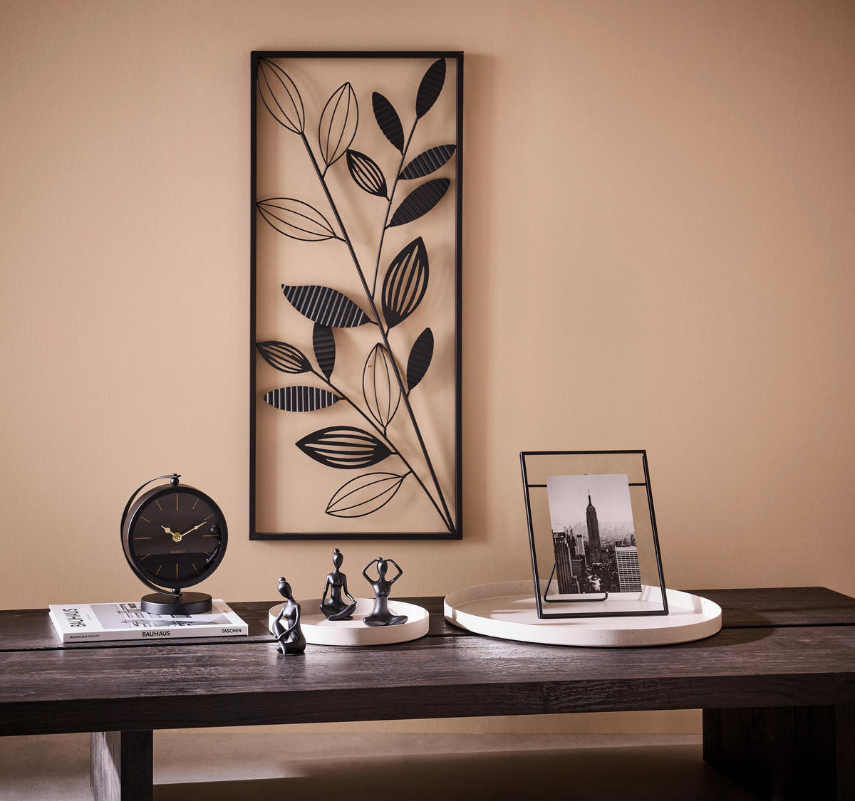 ZIDNA DEKORACIJA        35,5/81,5 cm   - crna, Natur, metal (35,5/81,5cm) - Ambia Home