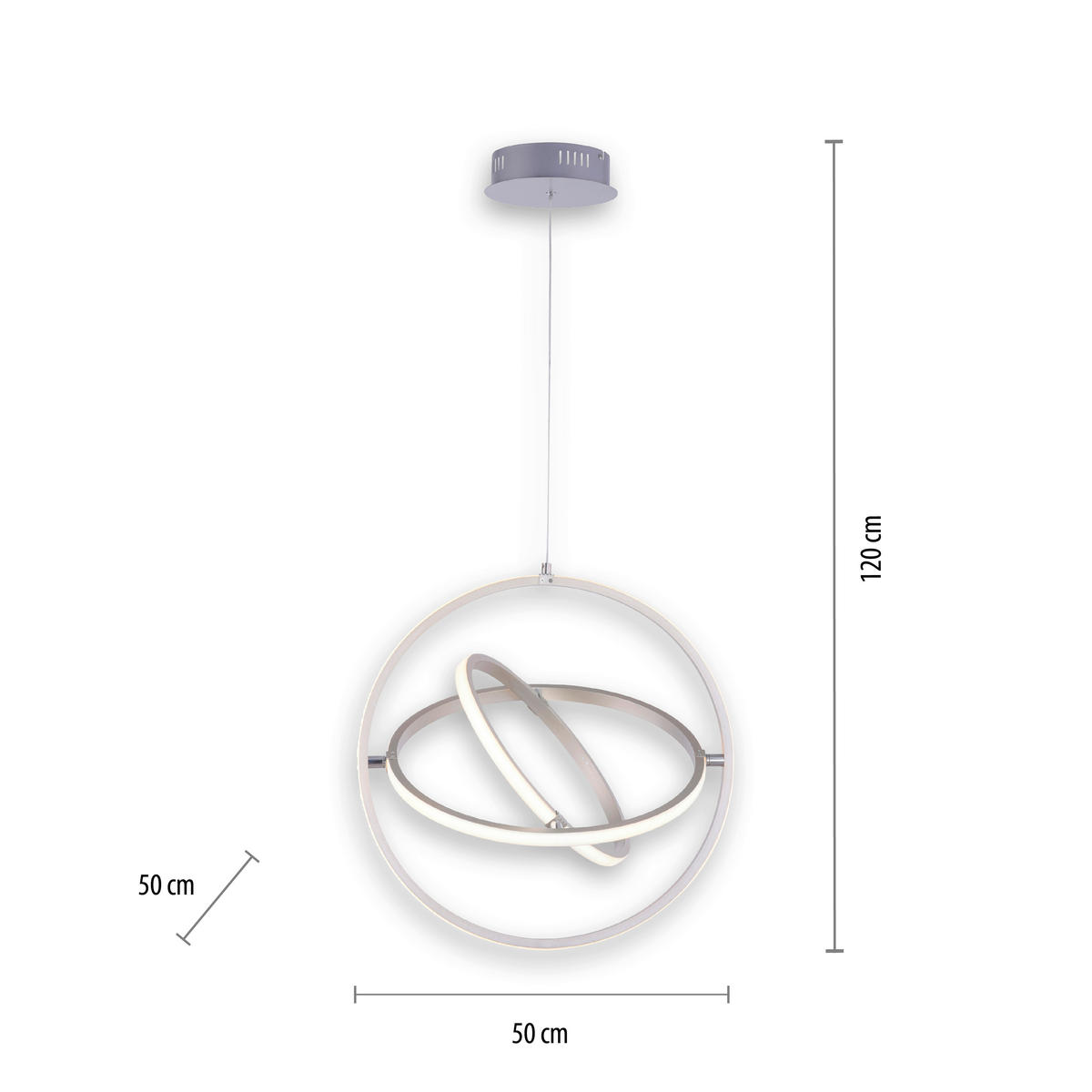 VISEČA LED-SVETILKA   30 W//3000 K/230 V/ - barve nerjavečega jekla, Design, kovina/umetna masa (50/50/120cm)