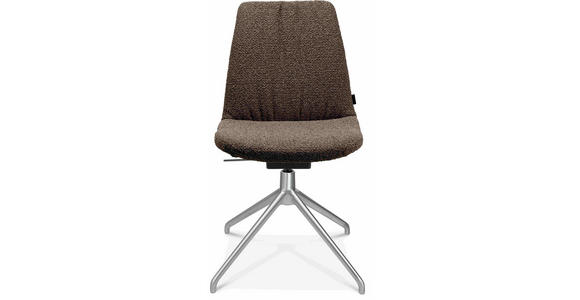STUHL in Aluminium Flachgewebe Metall, Textil - Dunkelbraun, Design, Textil/Metall (46/81,5-84,5/55cm) - Johann Jakob
