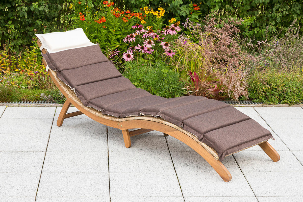 GARTENLIEGE 183/60/54 cm Akazie  - Naturfarben, MODERN, Holz/Kunststoff (183/60/54cm) - Gardenson