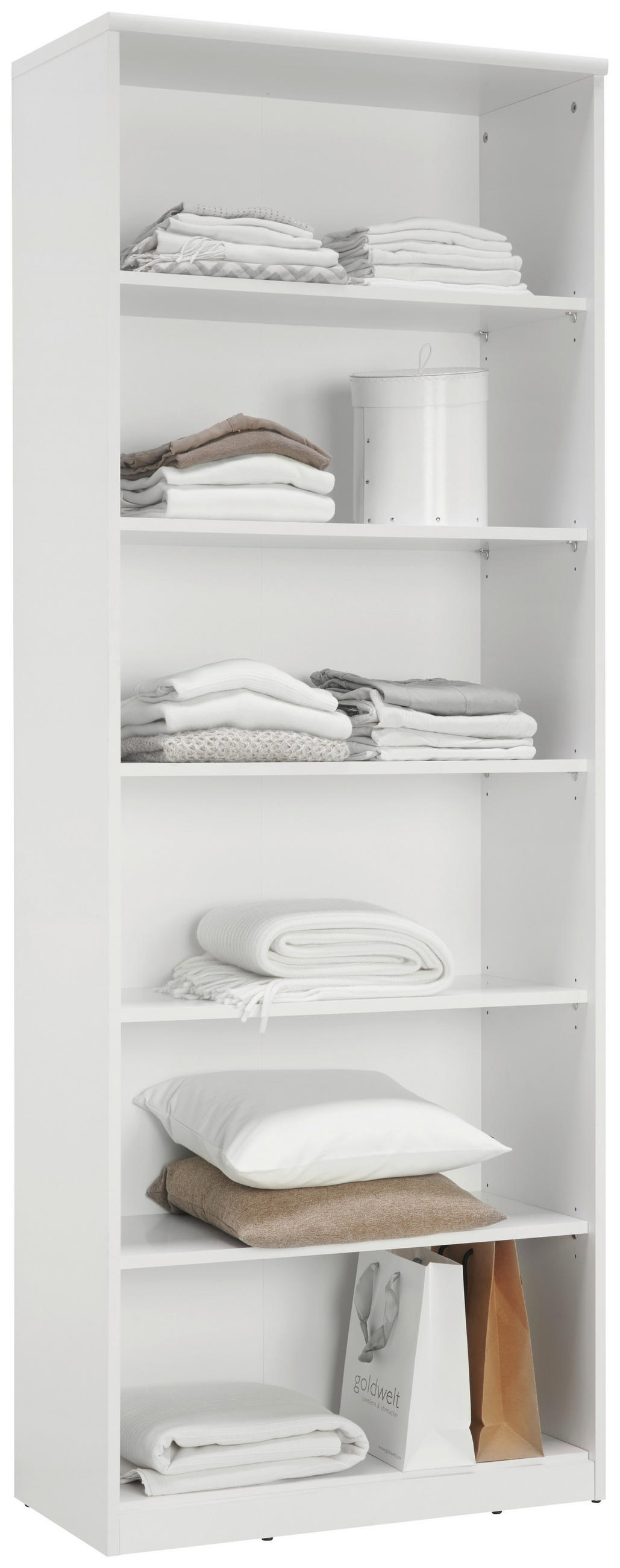 REGAL Weiß  - Schwarz/Weiß, Basics, Holzwerkstoff (72/194/36cm) - Xora