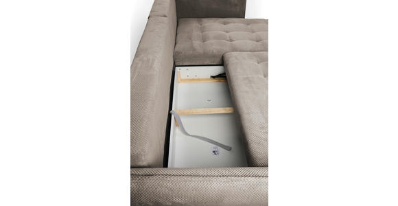 ECKSOFA  in Chenille Taupe  285/200 cm  - Taupe/Schwarz, MODERN, Textil/Metall (285/200cm) - Carryhome