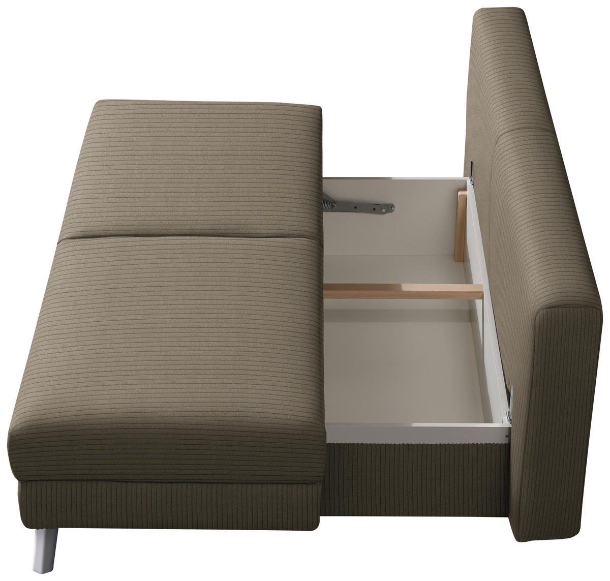 SCHLAFSOFA  in Cord Graubraun  - Chromfarben/Graubraun, MODERN, Textil/Metall (194/91/90cm) - Novel