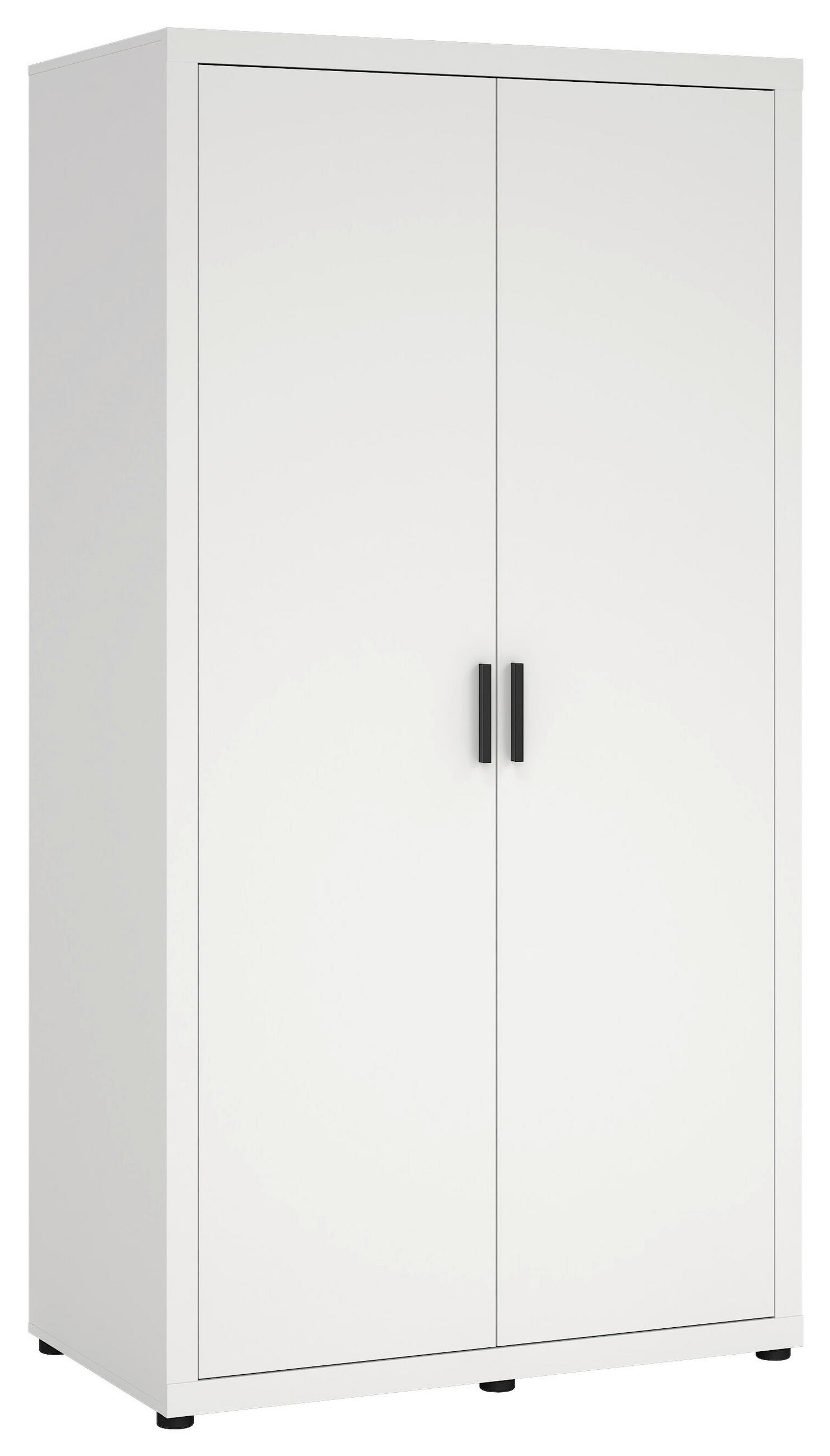 DREHTÜRENSCHRANK 105,1/200,9/59,8 cm 2-türig Weiß  - Schwarz/Weiß, MODERN, Holzwerkstoff/Metall (105,1/200,9/59,8cm) - MID.YOU