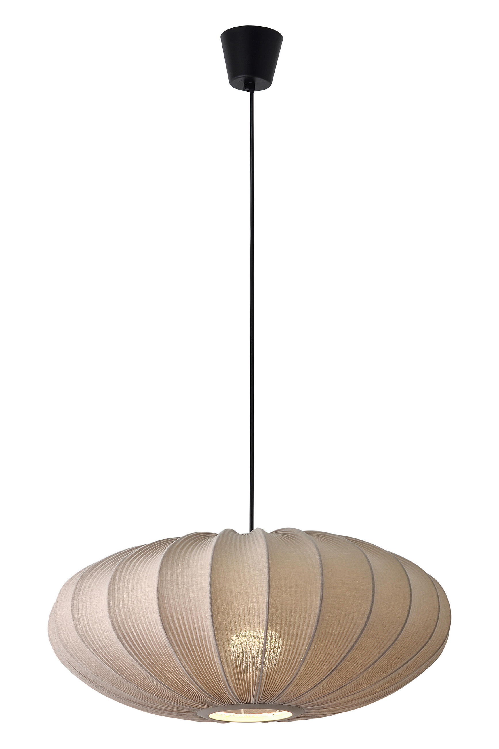 HÄNGLAMPA 55/35-150/55 cm  - greige/grå, Klassisk, metall/textil (55/35-150/55cm)